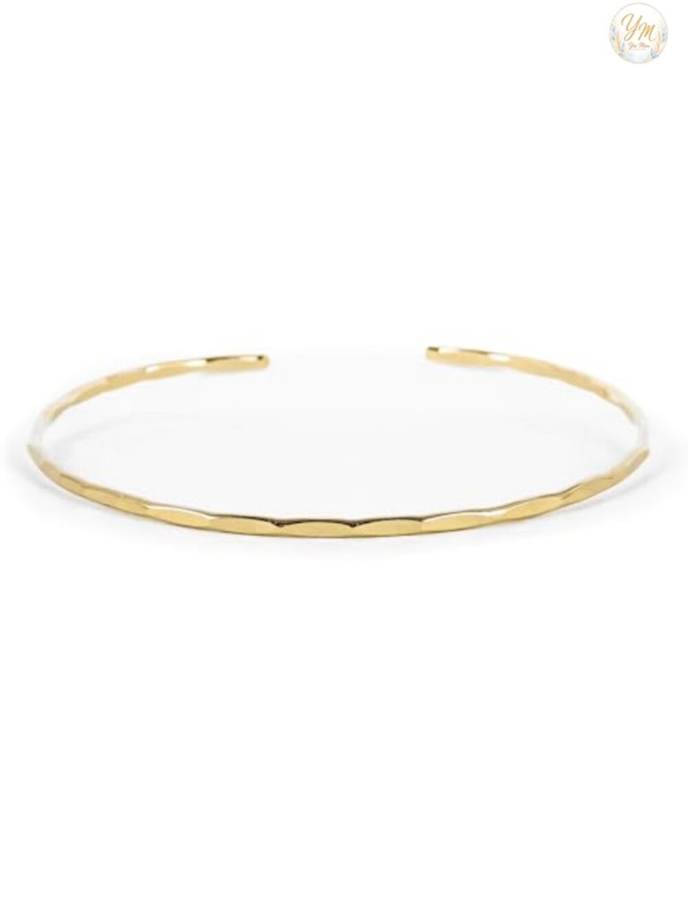 14K Gold Filled Thin Hammered Cuff Bracelet Handmade Stacking Bangle